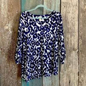 Chico's Patterned Blouse Large